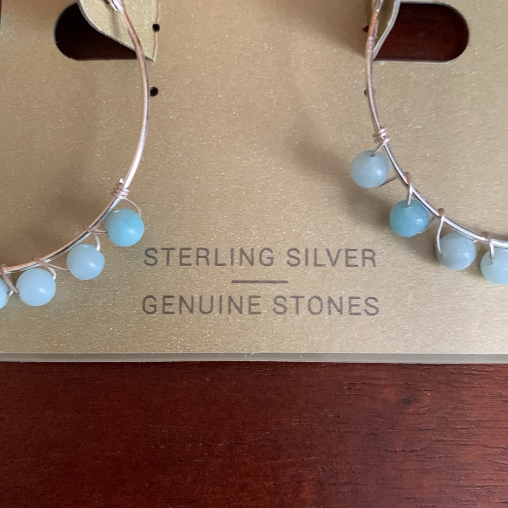 NWT Barse sterling silver amazonite earrings - Picture 2 of 4